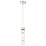 Boreas Stem Hung Pendant - Polished Nickel / Clear Swirl