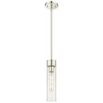 Boreas Stem Hung Pendant - Polished Nickel / Clear Seedy