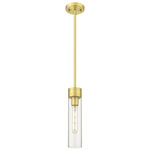 Boreas Stem Hung Pendant - Satin Gold / Clear