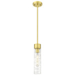 Boreas Stem Hung Pendant - Satin Gold / Clear Swirl