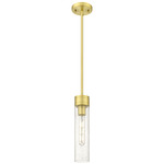 Boreas Stem Hung Pendant - Satin Gold / Clear Seedy