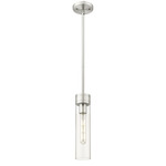 Boreas Stem Hung Pendant - Satin Nickel / Clear