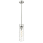 Boreas Stem Hung Pendant - Satin Nickel / Clear Swirl