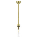 Boreas Stem Hung Pendant - Antique Brass / Clear