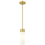Boreas Stem Hung Pendant - Brushed Brass / White