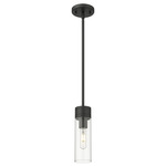 Boreas Stem Hung Pendant - Matte Black / Clear
