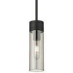 Boreas Stem Hung Pendant - Matte Black / Smoked