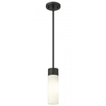 Boreas Stem Hung Pendant - Matte Black / White Striped
