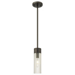 Boreas Stem Hung Pendant - Oil Rubbed Bronze / Striped Clear