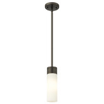 Boreas Stem Hung Pendant - Oil Rubbed Bronze / Striped White