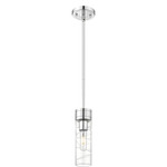 Boreas Stem Hung Pendant - Polished Chrome / Clear Swirl