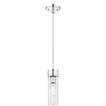 Boreas Stem Hung Pendant - Polished Chrome / Striped Clear