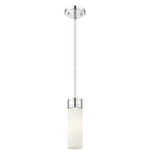 Boreas Stem Hung Pendant - Polished Chrome / Striped White