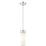 Boreas Stem Hung Pendant - Polished Chrome / White