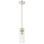 Boreas Stem Hung Pendant - Polished Nickel / Clear