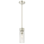Boreas Stem Hung Pendant - Polished Nickel / Clear Seedy