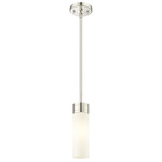 Boreas Stem Hung Pendant - Polished Nickel / White