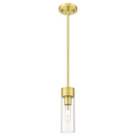Boreas Stem Hung Pendant - Satin Gold / Clear