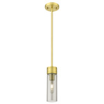 Boreas Stem Hung Pendant - Satin Gold / Smoke