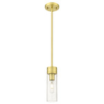 Boreas Stem Hung Pendant - Satin Gold / Clear Seedy