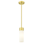Boreas Stem Hung Pendant - Satin Gold / White