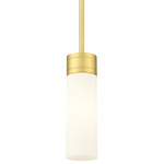 Boreas Stem Hung Pendant - Satin Gold / White