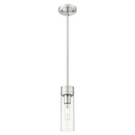 Boreas Stem Hung Pendant - Satin Nickel / Clear