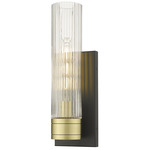 Boreas Wall Sconce - Black Antique Brass / Striped Clear