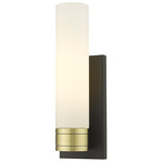 Boreas Wall Sconce - Black Antique Brass / Striped White
