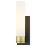 Boreas Wall Sconce - Black Antique Brass / White