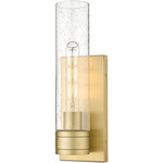 Boreas Wall Sconce - Brushed Brass / Clear Seedy