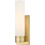 Boreas Wall Sconce - Brushed Brass / Striped White