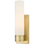 Boreas Wall Sconce - Brushed Brass / White