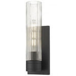 Boreas Wall Sconce - Matte Black / Clear Striped