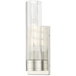 Boreas Wall Sconce - Polished Nickel / Striped Clear