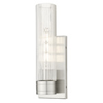 Boreas Wall Sconce - Satin Nickel / Striped Clear