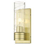 Boreas Wall Sconce - Antique Brass / Clear Swirl