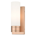 Boreas Wall Sconce - Antique Copper / Striped White