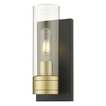 Boreas Wall Sconce - Black Antique Brass / Clear