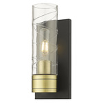 Boreas Wall Sconce - Black Antique Brass / Clear Swirl