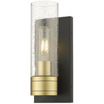 Boreas Wall Sconce - Black Antique Brass / Clear Seedy