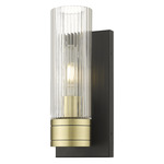 Boreas Wall Sconce - Black Antique Brass / Striped Clear
