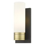 Boreas Wall Sconce - Black Antique Brass / Striped White