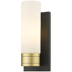 Boreas Wall Sconce - Black Antique Brass / White