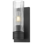 Boreas Wall Sconce - Matte Black / Clear Striped