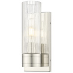 Boreas Wall Sconce - Polished Nickel / Striped Clear