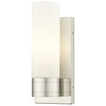 Boreas Wall Sconce - Polished Nickel / Striped White