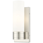 Boreas Wall Sconce - Polished Nickel / White