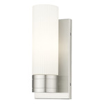 Boreas Wall Sconce - Satin Nickel / Striped White