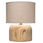 Timber Table Lamp - Paulownia Wood / Oat Linen